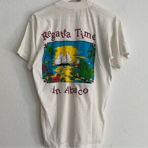 Vintage White Abaco Parrot 1993 Graphic T Shirt